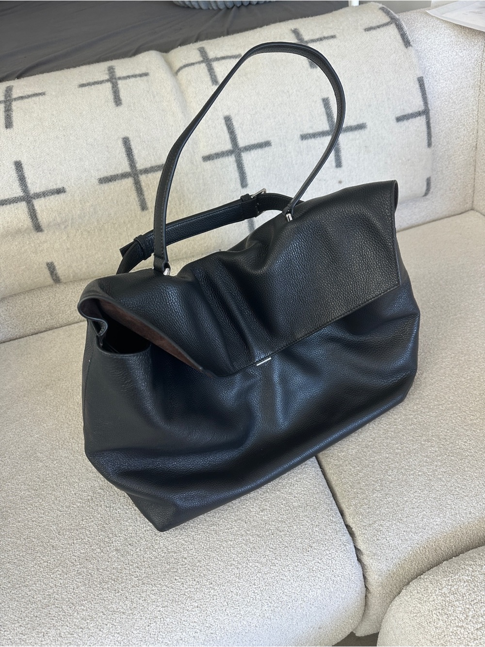 COS Trullo Oversized Flap Bag - Pebbled Leather